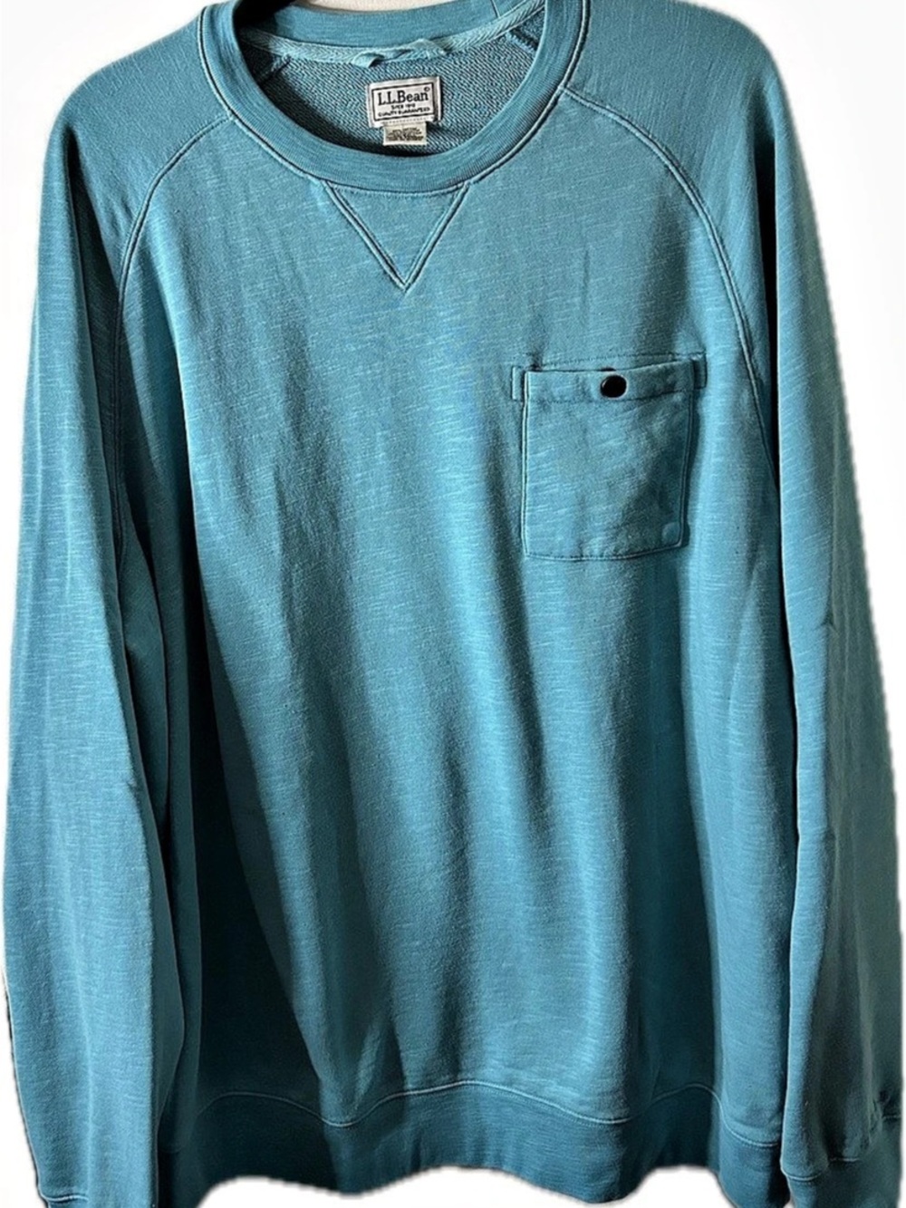 L.L.Bean Men's Lakewashed Cotton-Blend Sweatshirt XL Tall Blue